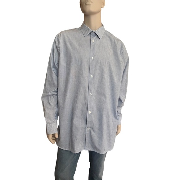 Banana Republic Stripe Dress Shirt Button Front Long Sleeve Cotton XXL Excellent - Picture 7 of 11